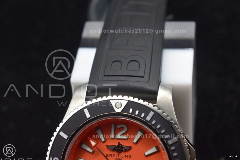 On A2824 Automatic Rubber Superocean 1:1 Black Edition Bezel Orange Strap 44 Dial Black Best TF 0523